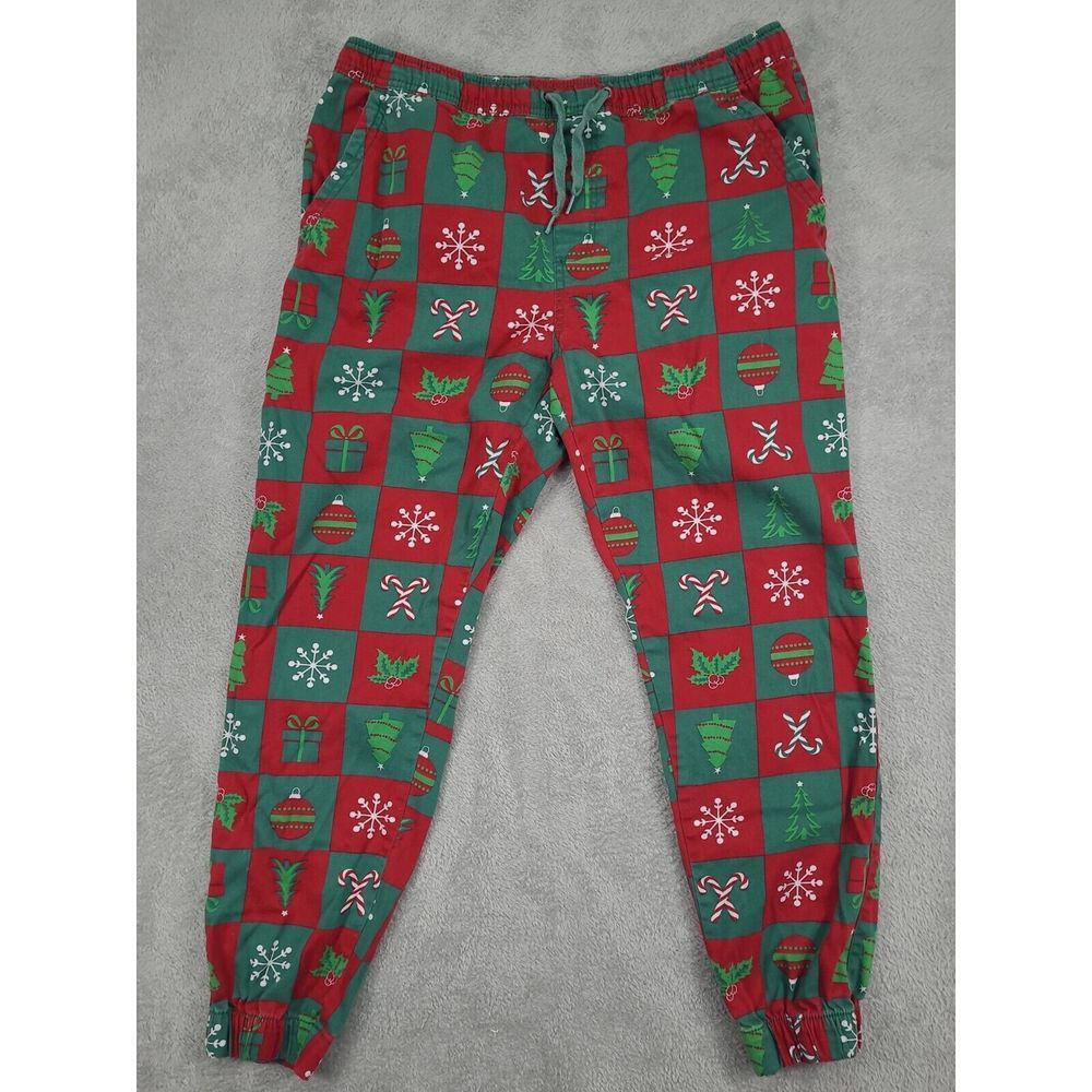 Iron Co. Christmas Holiday Jogger Pants Mens Sz L Tapered Sz Large Holiday Pants
